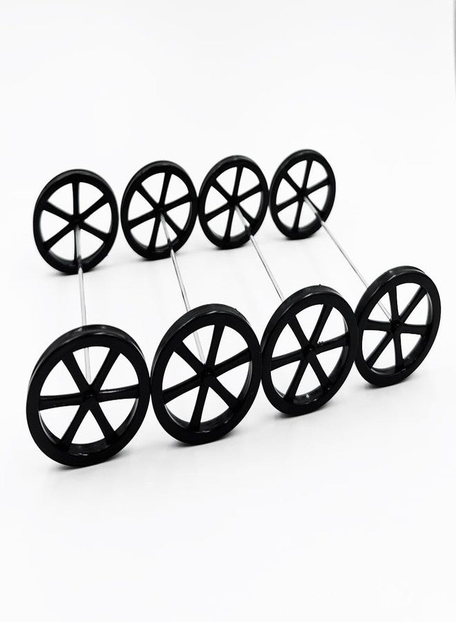 URIMPAVIDO 10PCS Model Toy Wheel 44mm Toy Car Wheels with 5PCS Shaft Round Rod Axles for DIY Model Toy RC Car Truck Robot Parts (Black) - Image 2